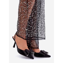 Mustat kangaskorkokengät, joissa rusetti 1