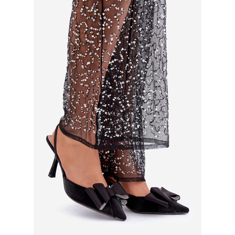 Mustat kangaskorkokengät, joissa rusetti 1