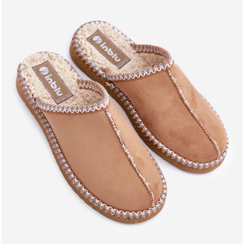 Inblu Naisten kamelitossut, joissa on brodeerattu kotikengät ruskea 2