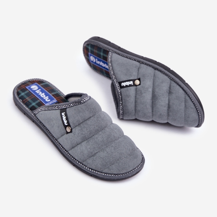 Inblu Mukavat miesten kotikengät harmaa 2