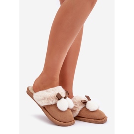 Naisten tossut kamelin turkista beige 1