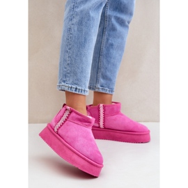 Naisten vaaleanpunaiset mokkanahkasaappaat vaaleanpunainen 1