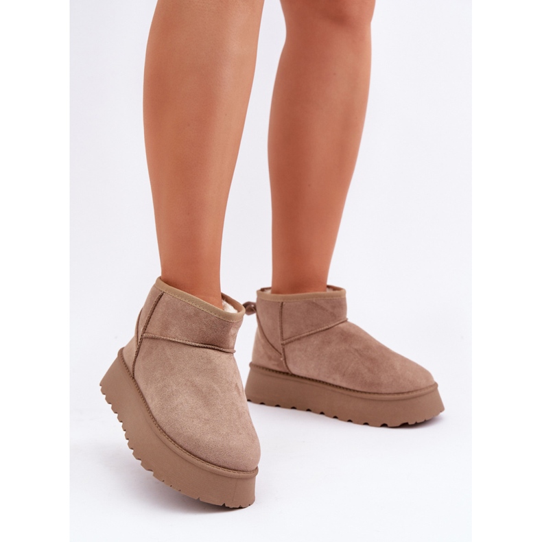 Naisten alustalumisaappaat, beige mokka 1