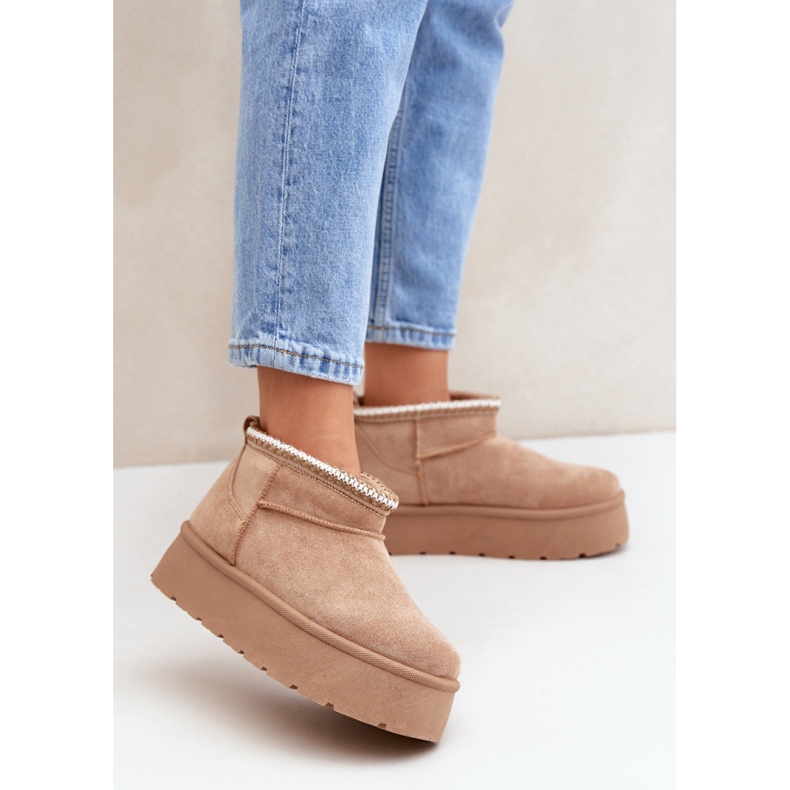 Naisten alustalumisaappaat, beige mokka 1