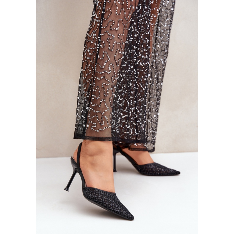 Step in style Korkokengät Malli Berilae B1639-202 Black Glitter - Astu tyyliin musta 1