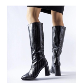 Mustat eristetyt korkeakorkoiset Ferruccion saappaat - Solea 1