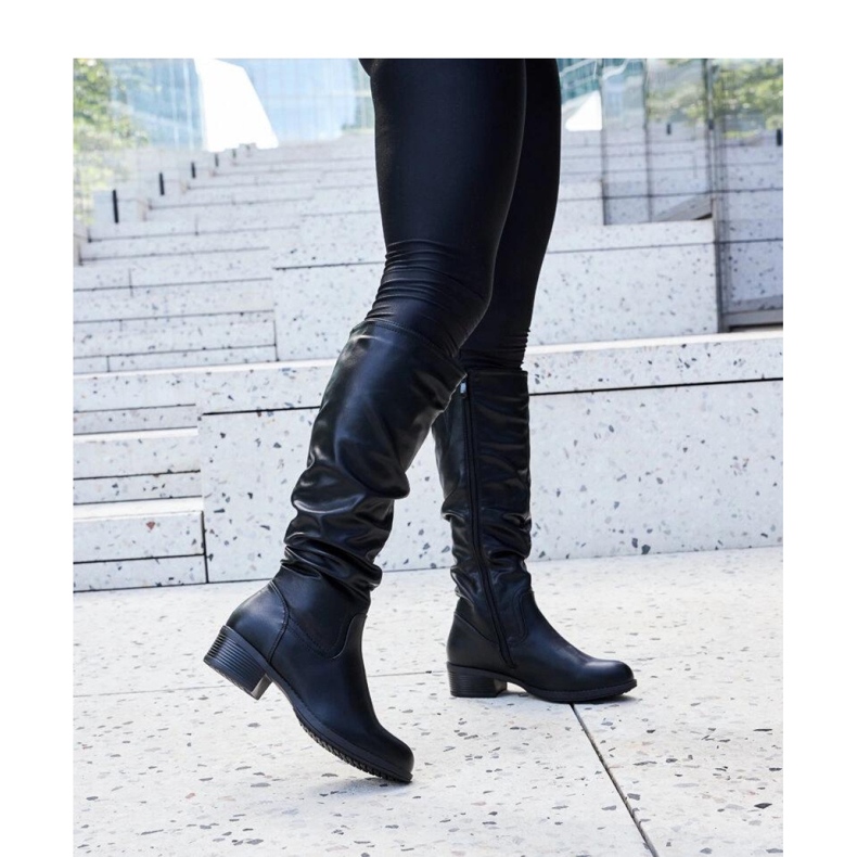 Mustat ryppyiset Angelico-saappaat - Solea 1