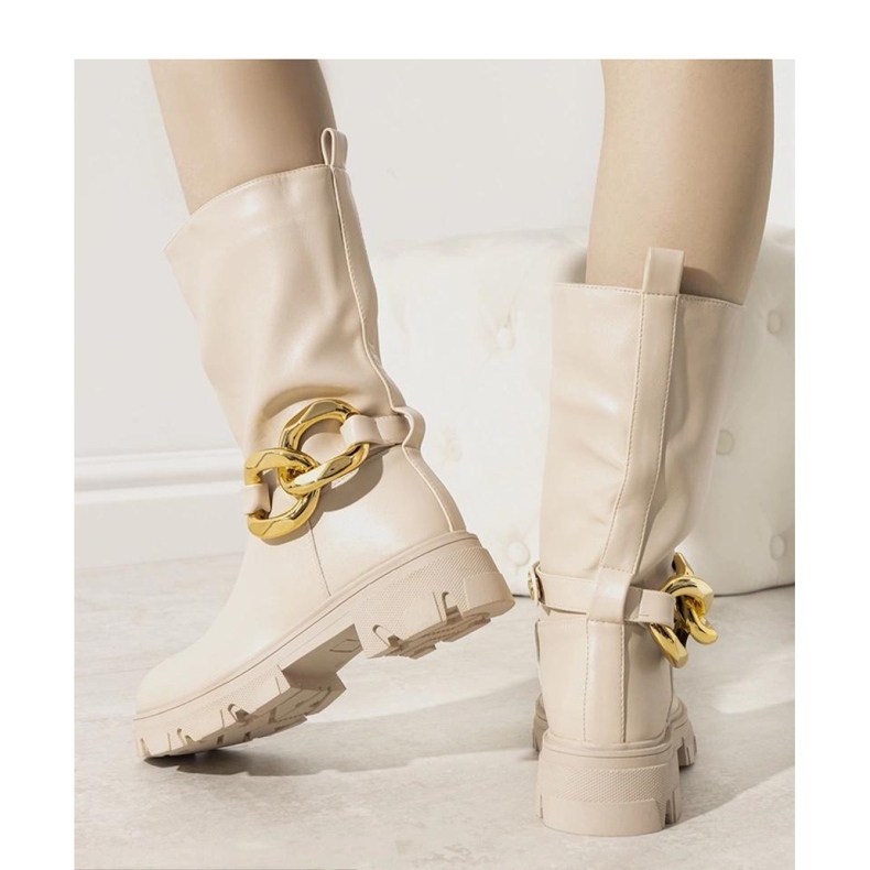 Beiget eristetyt saappaat ketjulla Harrison - Solea 1