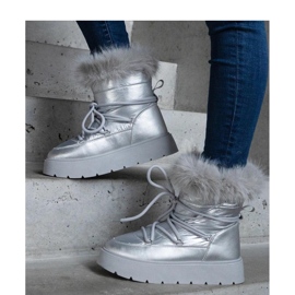 Hopeaeristeiset lumisaappaat turkilla Arilla - Solea harmaa 1