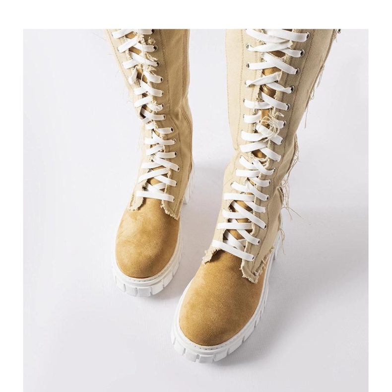 Beiget kangaseristetyt Palmer-saappaat - Solea 1