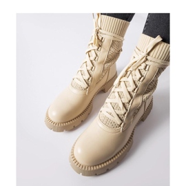 Portico - Solean beigen harjakattoiset sukkasaappaat 1