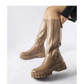 Ruskeat eristetyt Ceredano - Solean tasaiset saappaat 1