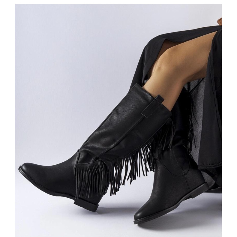 Musta Giorgia - Solea-päällysteiset kiila saappaat 1