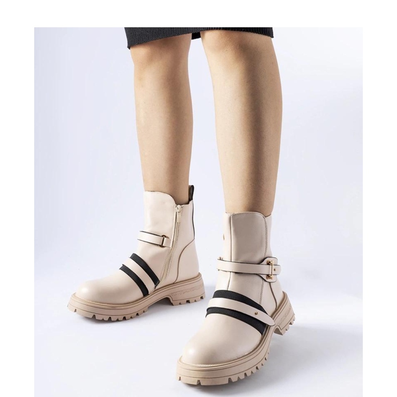 Laderoute - Solean beige-eristetyt saappaat 1