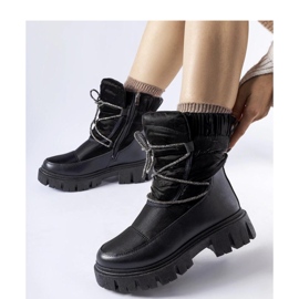 Mustat lumisaappaat zirkoneilla Pettenasco - Solea 1