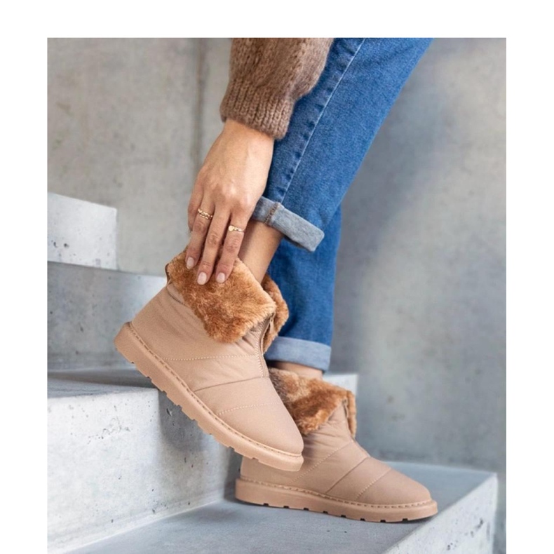 Beiget eristetyt lumisaappaat kauluksella Edidda - Solea 1