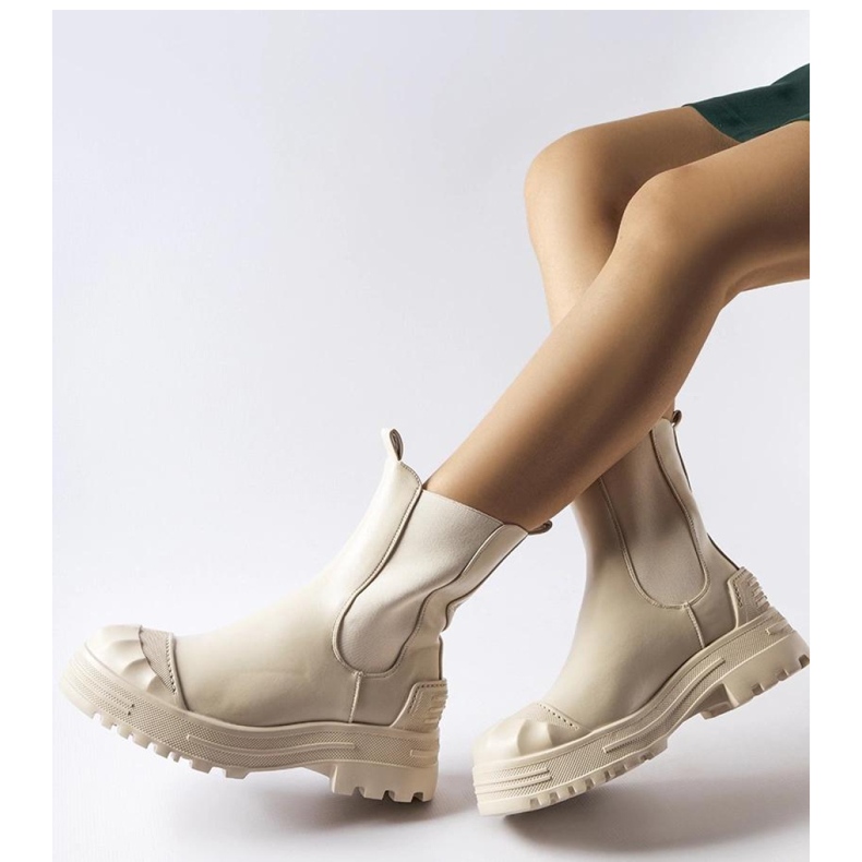 Albanese - Solean beige-eristetyt massiiviset nilkkurit 1