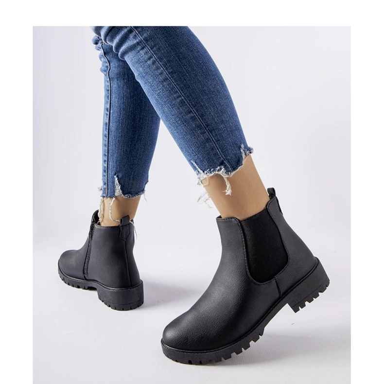 Mustat klassiset rennot nilkkurit ekologisesta nahasta Sabre - Solea 1