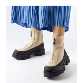 Morley - Solean beige-massiiviset nilkkurit vetoketjulla 1