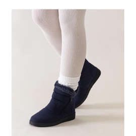 Tummansiniset lumisaappaat, joissa on turkki sininen 1