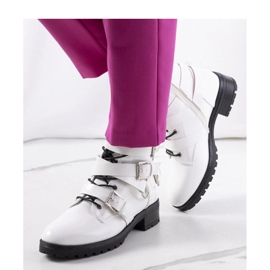 Naisten nilkkurit, joissa vetoketju ja soljet, valkoinen 1