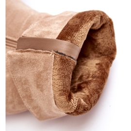 Evento Beiget, shavyt, eristetyt naisten saappaat, joissa on ryppyinen päällinen korkokennossa 1