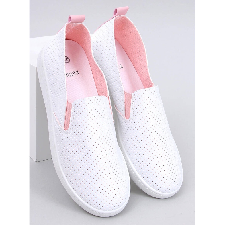 VALKOISET/PINKI-slip-on lenkkarit valkoinen 1