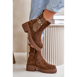 Seastar Eco Mokkaruskeat Eristetyt naisten nilkkurit kullanvärisillä yksityiskohdilla Bervena 2