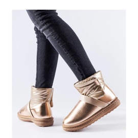 Ruskeat kiiltävät lyhyet lumisaappaat Delaune - Solealta 1