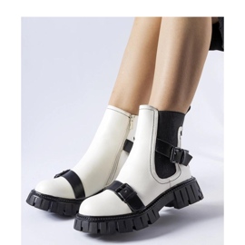 Fontarine - Solean valkoiset nilkkurit massiivisella pohjalla valkoinen 1