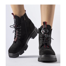 Mustat nilkkurit, joissa on punainen koristelu Monrency - Solea 1