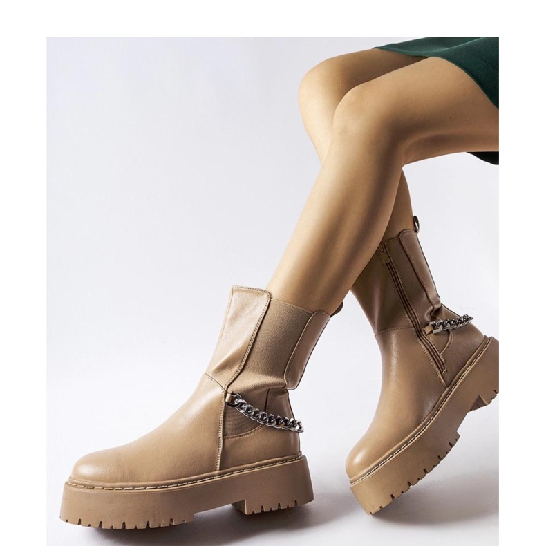 Guglielmo - Solean beige-nilkkurit, joissa on ketju 1