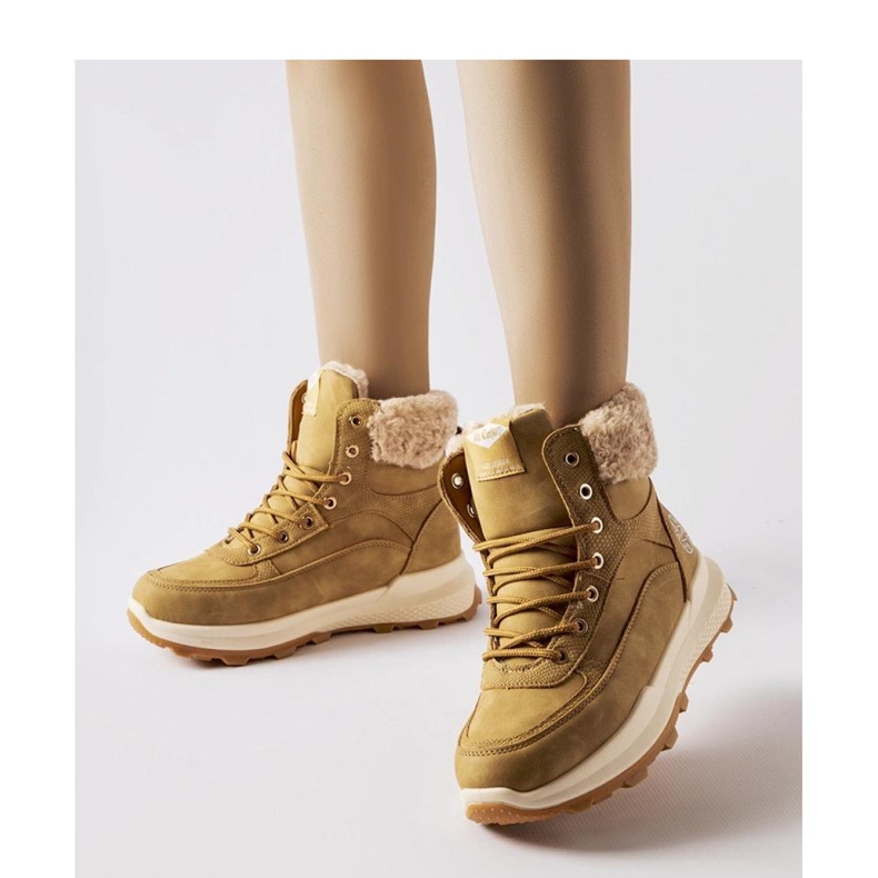 Ruskeat Lee Cooper LCJ-22-44-1361L saappaat beige 1