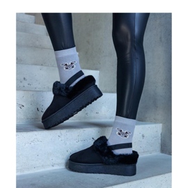 Mustat alustatossut, joissa on turkista koristeltu ja kuminauha kantapäässä 1