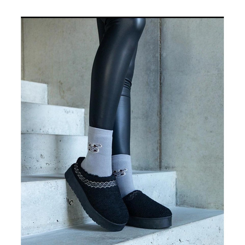 Platform lumikengät kirjailtu kuvio musta 2 Platform lumikengät kirjailtu kuvio musta 2