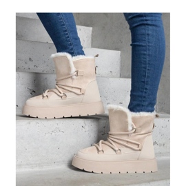 Turkiseristetyt alustalumisaappaat beige 1