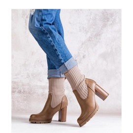 Tumman beigenväriset nilkkurit eko-nahasta 1