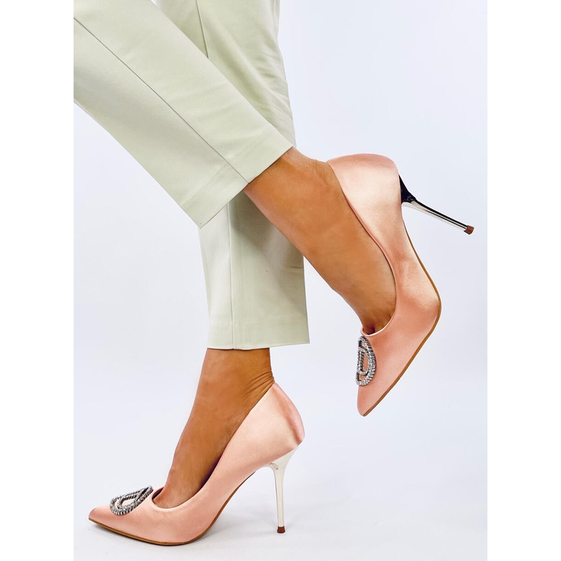 Korkokengät samppanjakristallikoristeella vaaleanpunainen 2