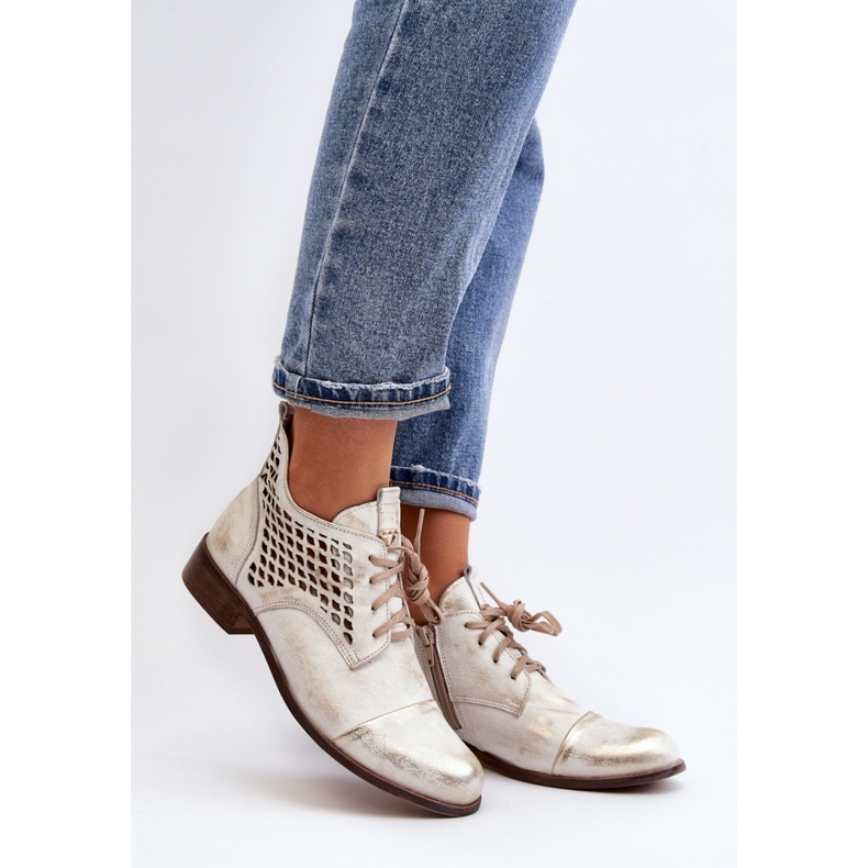 Harjakattoiset saappaat malli Zazoo 2878/004 kultaa kultainen 1