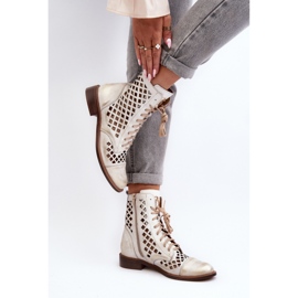 Korkeat avoimet saappaat Zazoo 2695/004 kultaa kultainen 2