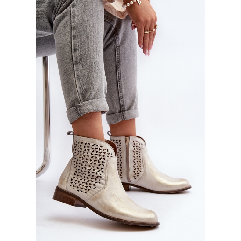 Zazoo kultaiset harjakattoiset saappaat keltainen 1