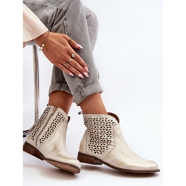 Zazoo kultaiset harjakattoiset saappaat keltainen 2