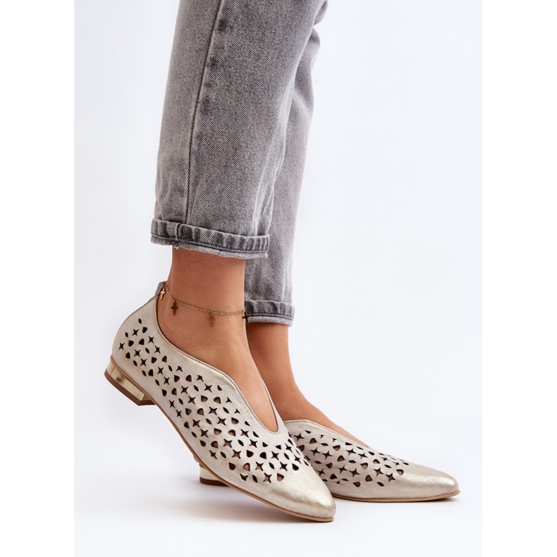 Harjakatkoiset balerinakengät Malli Zazoo Gold kultainen 1