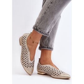 Harjakatkoiset balerinakengät Malli Zazoo Gold kultainen 2