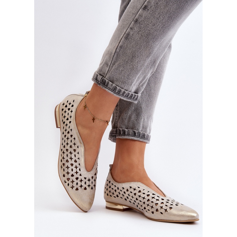Harjakatkoiset balerinakengät Malli Zazoo Gold kultainen 2