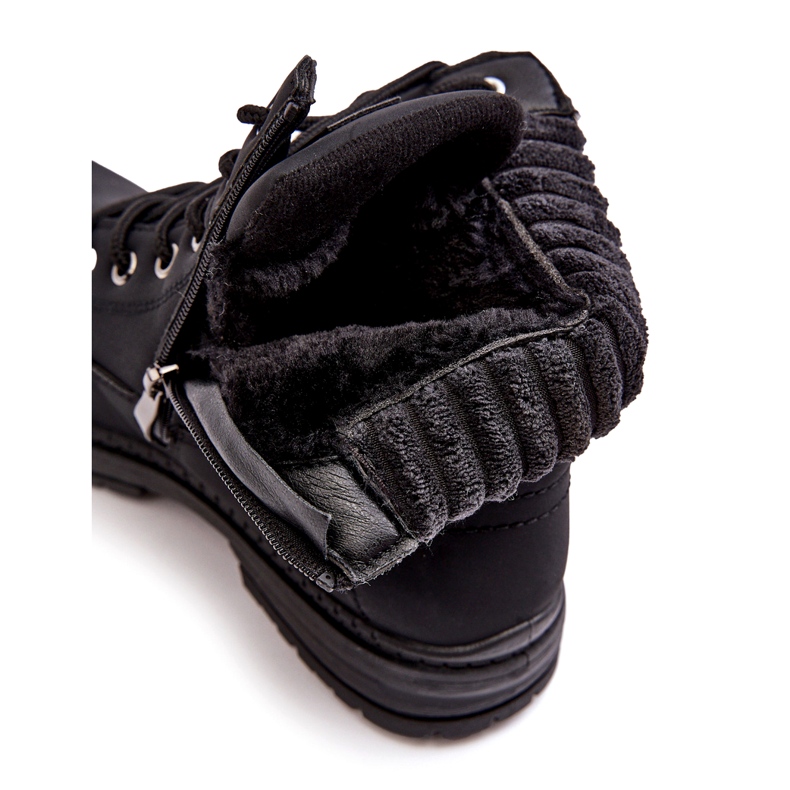 News Naisten Nahkaeristetyt Trappers Musta 2