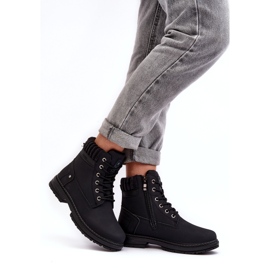 News Naisten Nahkaeristetyt Trappers Musta 3