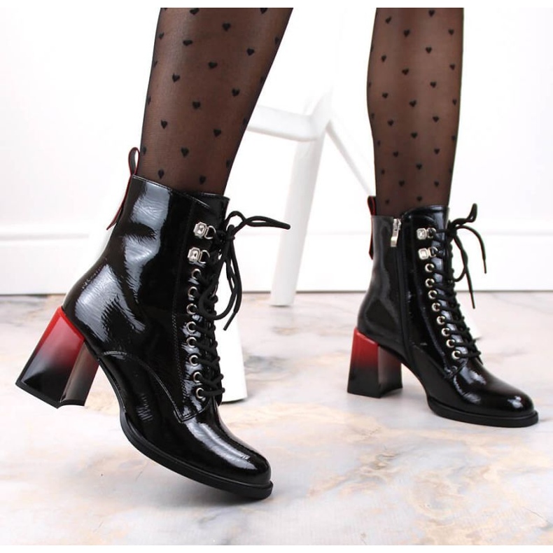 Patenttikorkoiset nilkkurit D&amp;A S.Barski Premium Collection W OLI225A musta 2