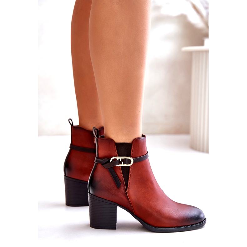 Jezzi Naisten korkeakorkoiset saappaat, eristetty, hihna, ruskea Zinithia 4