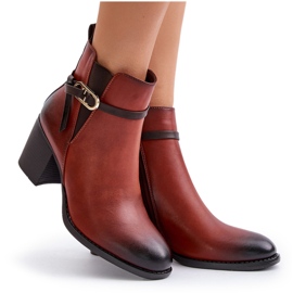 Jezzi Naisten korkeakorkoiset saappaat, eristetty, hihna, ruskea Zinithia 5